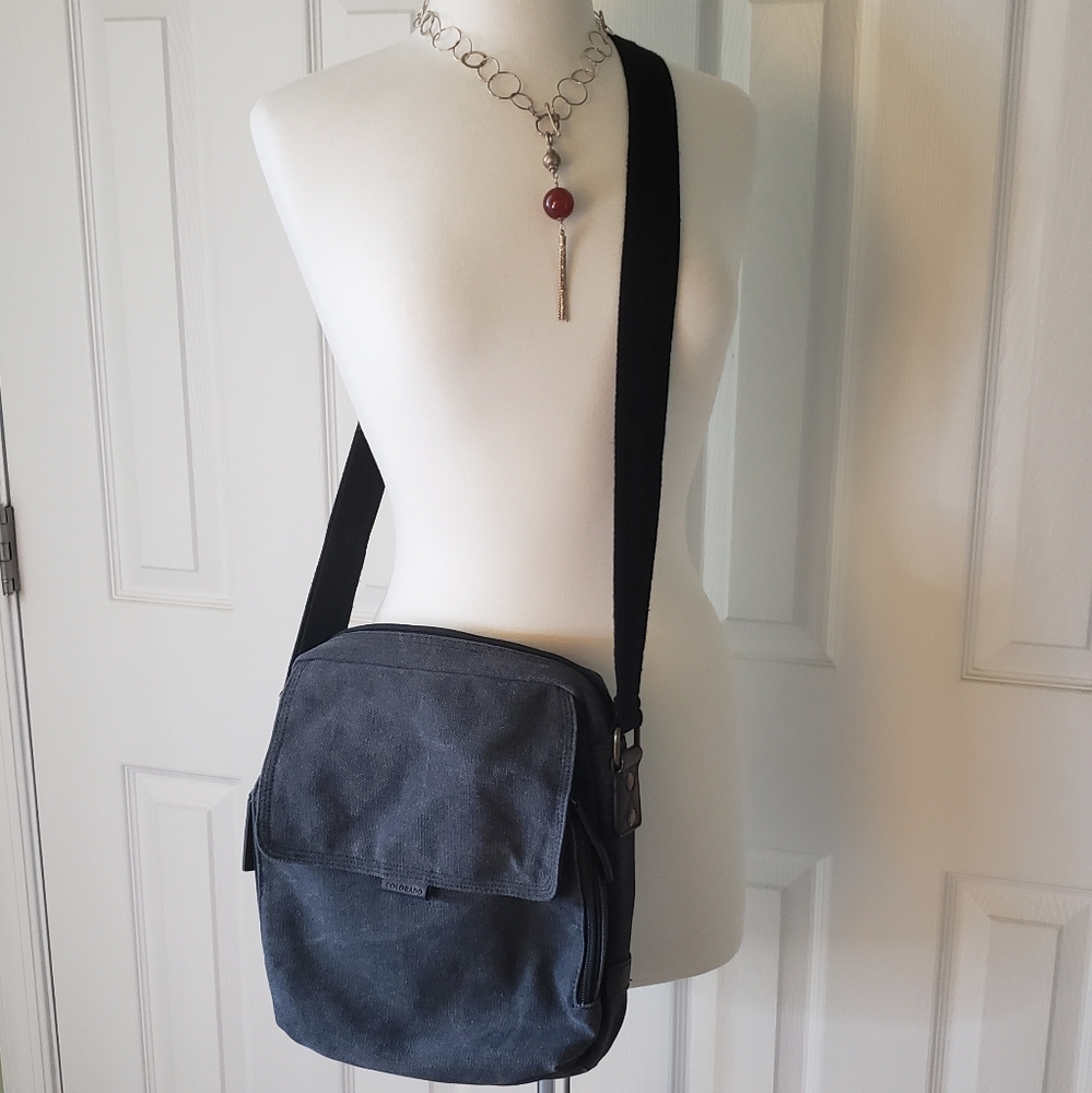 COLORADO Charcoal Denim Crossbody/Shoulder Bag